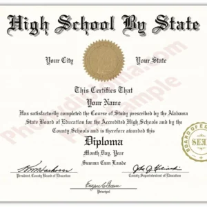 Fake High School State Design Diplomas - Select A State