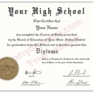 Fake High School Regional Design Diplomas - Pacific