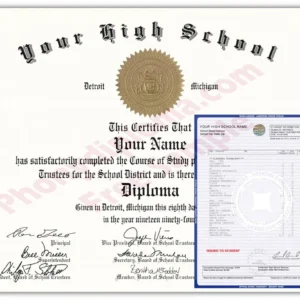 Fake High School Stock Design Diplomas & Transcripts