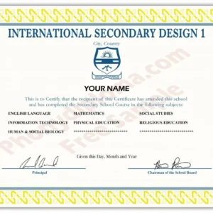 Buy Secondary School Diploma International Designs