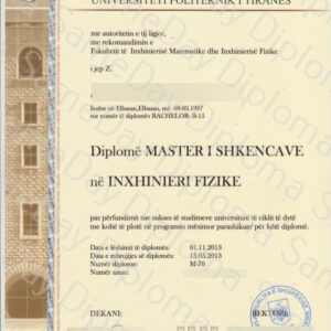 Fake Diploma from Albania University
