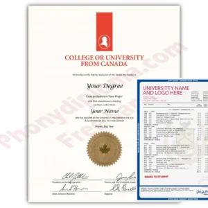 Canada College or University Original Match Diploma & General Design Transcripts