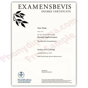 Fake Diploma from Sweden University