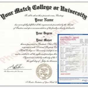 USA College And University Match Original Diploma & House Design Transcript