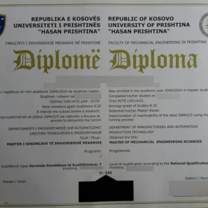 Fake Diploma from Kosavo