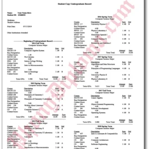 USA College or University House Design Transcripts Standard Stock Layout