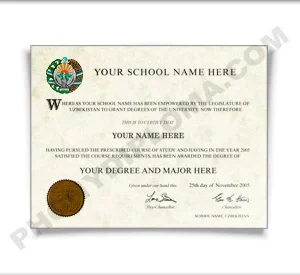 Fake Diploma from Uzbekistan University